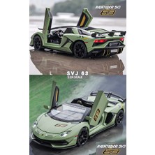 Oyuncak Sahili Lamborghini Aventador Svj Işık Ses Diecast Metal 20CM Collectıon Model 1.24 Ölçek Demir Araba Metalic Lamborghını