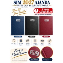 Sim 2027 Cilt Bezli Günlük Çizgili Eko Ajanda 14 × 20 cm