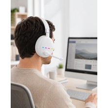 Nemere Kablosuz Kulak Üstü Kulaklık Rgb Işıklı Type-C Şarjlı UCZZMAX17BEYAZ-1-1