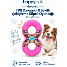 Happy Pet Groovers Tpr Dayanıklı 8 Şekilli Çekiştirme Köpek Oyuncağı 23 cm Pembe