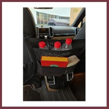 Storeşahin Oto Koltuk Arası File Ahtapot Ağ Düzenleyici Araç Içi Organizer 3 Cepli 30X28CM Siyah SHN0720