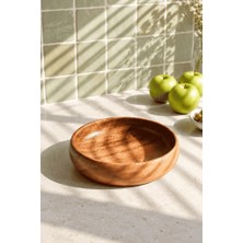 Atbyhome Akasya Salata Kasesi 20.3 cm - Yuvarlak Mutfak Tezgah Üstü Meyvelik Mezelik Sunum Kasesi Derin Kase