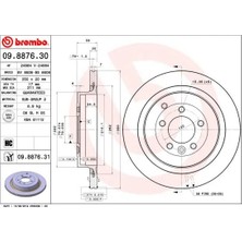 Brembo Fren Diski Arka Land Rover Discovery 4 L319 Range Rover Sport 1 L320 (2 Adet)