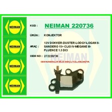 Bescher Konjektor 12V Dokker - Duster - Lodgy - Logan 2 - Sandero 2015 Clio 4 - Megane 3 - Fluence 1.5 Dcı