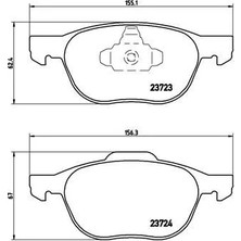 Brembo Fren Balatası On Ford Focus Cmax 2004-2015 Mazda3 2003-2010 Volvo S40-V50-C30-C70 2004-2013