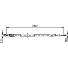 Bosch El Fren Teli Arka Sağ / Sol Peugeot Partner 2008 Citroen Berlıngo 2008 2402MM