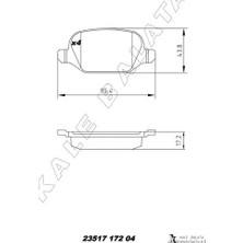 Kale Balata Fren Balatası Arka Alfa Romeo Mito 2009 Fiat Linea 2009 1.3JTD 1.4TJET 1.6JTD Fişsiz