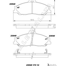 Kale Balata Ön Balata Ranger 2.5 D Td 4x4 1999 3.0 Tdci 2005 Mazda B Serisi 2.5 D Td 1998 GDB3353