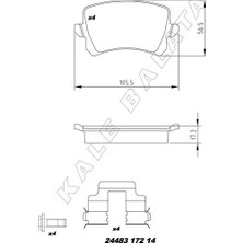 Kale Balata Arka Balata Passat - cc - Caddy - Golf5-Golf6-Jetta - A3-A6-Leon - Octavia - Superb 2004