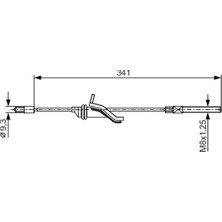 Bosch El Fren Teli Ön Ford Focus - Cmax Volvo C30-C70-S40-V50 2004 Diskli Tip Uzunluk: 341MM