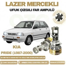 OtoÇizgi Kia Pride 1987 - 2000 Mercek LED Ufuk Çizgili Far Ampulü LED Şimşek Etkili