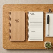 Keskin Color 2027 Yılı 8X16 cm Haftalık Cep Ajandası Aj-73  12 Aylık  Kraft