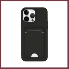 Storeşahin iPhone 14 Pro Uyumlu Kılıf Kelvin Kartvizitli Silikon - Siyah SHN0720