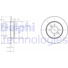 Delphi Arka Fren Aynası Renault Laguna 1993-2001 Safrane 1992-1996 265X10.5X4DELİK