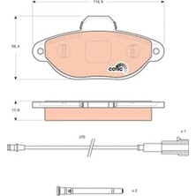 TRW Ön Balata Fişli Fiat Panda 1.2 2009 Panda 1.4 2010 500 1.2 2011-2008 Ford Ka 1.2 2.09 >