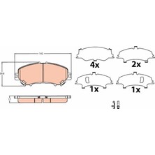 TRW Ön Balata Renault Kadjar 2015 Koleos 2 2015 Nissan Qashqai J11 2013 x Trail 3 2014