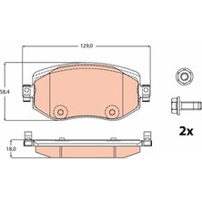 TRW Ön Fren Balatası Renault Megane 4 2015 Tüm Motor Tipleri G:129MM Y:58.4 mm K:18MM