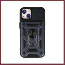 Storeşahin iPhone 13 Uyumlu Kılıf Pars Lens Yüzüklü Silikon - Lacivert SHN0720