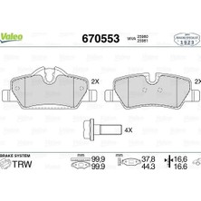 Valeo Fren Balatası Arka Mini F55 F56 F57