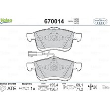 Valeo Ön Balata Fiat Doblo 3 2010 Opel Combo 2012 1.3d Mtj 1.4 1.6d Mtj 2.0d Mtj Tek Fişli