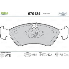 Valeo Ön Balata Astra F 1991-1998 Calibra - Omega - Vectra A 1.8-2.0 1988-1995