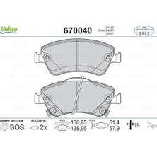 Valeo Ön Fren Balata Toyota Auris. Corolla 1.4l 1ndtv NDE150 D-4d Dizel 2007