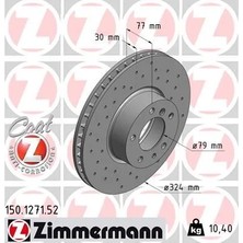 Zimmermann Fren Diski On Bmw E39 E32 E38 E31 Delikli (2 Adet)