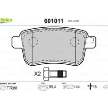 Valeo Fren Balatası Arka Mercedes Cıtan W415 2012 . Renault Kangoo 2 2009 Fte