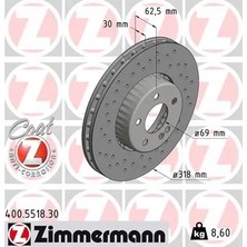 Zimmermann Fren Diski On Mercedes C - Class W205 S205 C205 A205 (2 Adet)
