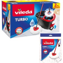 Vileda Turbo Temizlik Seti Pedallı 1 Yedek ile 100% Mikrofiber Malzeme ile Etkili Temizlik