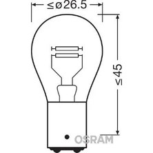 Osram Ampul 12V 1016 Stop 21/4W Yakın Tırnak Çift Duy Şaşı Tırnak (10 Adet)
