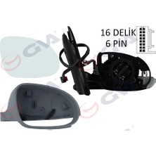 GVA Diş Dikiz Aynası Sağ Golf 2003 Elektrikli Isıtmalı Sinyalli Astarlı Konveks 6 Fiş VM-197EHPR