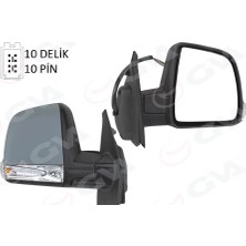 GVA Dış Dikiz Aynası Elektrikli Sağ DOBLO 3 2011 MD. Sinyalli Katlanır / Power Flok Astarlı 10 Fiş