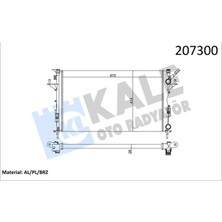 KALE RADYATÖR Radyatör Logan 2 1.6-1.8-2.0-1.9 Dcı Ac Mek Otom 670X399X26 2 Sıra Al Sistem