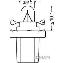 Osram Ampul 12V 1.2W Pls Soketlı Gosterge - A.mavi - (10 Adet)