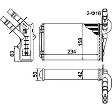 Magneti Marelli 350218159003 Kalorifer Radyatörü Clio 2 2000 Symbol 2 2008 234X158