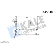 KALE RADYATÖR Klima Radyatörü Kondenseri Opel Omega B 1994-2003 665X450X16 Al / Al