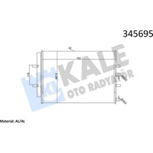 KALE RADYATÖR Klima Radyatoru Kondenseri Transıt Custom V362 2012 Transıt V363 2014 2.2 Tdci 717X467 Al Al