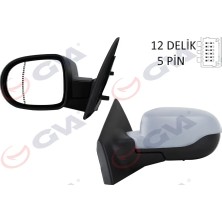 GVA Diş Dikiz Aynası Sol Clio 2009 Elektrikli Isıtmalı Astarlı Asferik 5 Fiş VM-6135EHPAL