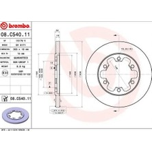 Brembo Arka Fren Aynası Transıt V363 2014 Çift Teker 308X18X122.5X22X6DL (2 Adet)