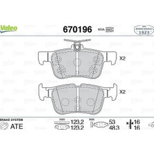 Valeo Arka Fren Balatası Galaxy 3 2015 Mondeo 5 2014 Edge 2015-2019 Focus 4 2017 Kuga 3 2019