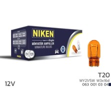 Niken Nıken T20 Dipsız Ampul 1016 WY21/5W Amb W3X16D 10LU (10 Adet)