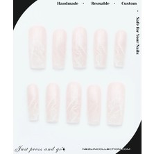 Soft Lace Protez Jel Takma Tırnak - El Yapımı Kalıcı Oje Nail Art Dantel - NC235