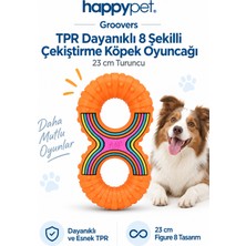 Happy Pet Groovers Tpr Dayanıklı 8 Şekilli Çekiştirme Köpek Oyuncağı 23 cm Turuncu