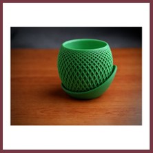 Storeşahin 3D Baskı Küre Saksı - Kafes Dokulu Iki Parçalı Dekoratif Saksı - Yeşil-Yeşil SHN0720