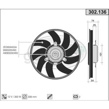 Topran Fan Radyator Crafter / Sprınter 2006-2016 340W 320MM Sol