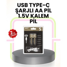 Tekrar Şarj Edilebilir Aa USB Type-C Pil | 1000+ Döngü | 1.5V Sabit Voltaj