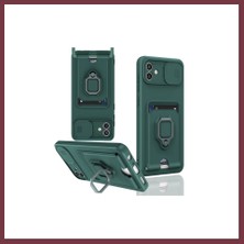 Storeşahin Samsung Galaxy A05 Uyumlu Kılıf Zuma Kartvizitli Yüzüklü Silikon - Yeşil SHN0720