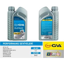 GVA Motor Yağı 5W30 1 Lt Platınum Tam Sentetik Apı Sl / Cf (12 Adet)