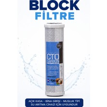 Sucool 10 Inç Block Karbon Filtre Cto Karbon Filtre Su Arıtma Filtresi Açık Kasa Bina Girişi Musluk Tipi Uygun